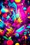 Neon Graffiti 90s retro background