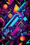 Neon Graffiti 90s retro background