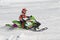 Neon Green Arctic Cat #223 Snowmobile Racing