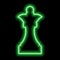 Neon green contour chess figure king on a black background