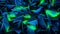 Neon Green and Electric Blue Abstract Pattern Wallpaper