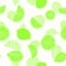 Neon green hand drawn citrus fruit silhouettes with transparent layering effect on white. Seamless vector pattern