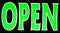 Neon Green Open Sign