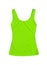 Neon green sleeveless sports top isolated on white background