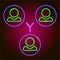 Neon group of buisiness people, teamwork icon