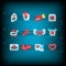 Neon happy Valentines Day set icon