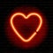 Neon heart on the brick wall