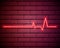 Neon heartbeat. Neon heart pulse graphic. Heartbeats cardiogram. EKG heart line. Vector illustration