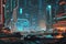 The Neon Horizon: A Futuristic Cityscape of Unbridled Imagination with Generative AI