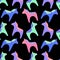 Neon horses seamless pattern. Animal print. Dala horse vector design