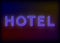 Neon hotel. Hotel neon sign, design for your