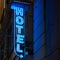 Neon hotel sign