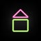 Neon house icon on building wall background. Home - neon icon. Vector illustration