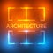 Neon house plan .Architectural and construction logo .Design and layout of rooms . Vector.