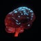 Neon human brain. Neurotechnology concept 3d illustration. Advanced medicine