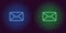 Neon icon of Blue and Green Mail