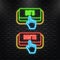 Neon Icon. Dos and Donts button. Approved and Rejected. Positive feedback concept. 3D flat button. Vector illustration