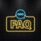 Neon Icon. Frequently Asked Questions FAQ Label