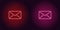 Neon icon of Red and Pink Mail