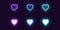 Neon icon set of Fashion heart. Glowing love