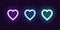 Neon icon set of Fashion heart. Glowing love