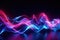 Neon illuminated sound waves and glowing elements
