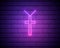 Neon illumination of the cross. The bright advertisement of the cross. Modern vector logo, banner, shield, drawing of Christianity