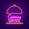 Neon illustration catering service on white background. Vector icon. Vector art.