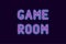 Neon inscription of Game Room. Vector