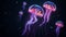 Neon Jellyfish 3D wallpaper