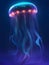 neon jellyfish with neon light