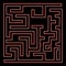 Neon labyrinth maze conundrum red color vector illustration flat style image