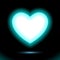 Neon lamp heart, valentines, button for presentation design on black background. Modern fluorescent object. Dark vector