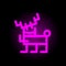 Neon lamp of Santa`s reindeer, deer Pink vector icon. Isolated on black background, celebrations button for design. Fluorescent