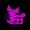 Neon lamp of Santa`s reindeer, deer Pink vector icon. Isolated on black background, celebrations button for design. Fluorescent