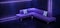 Neon Laser Glowing Purple Blue Dance Club Sofa Couch  Synth Cyber Music Show Event Concrete Rough Grunge Wall Glossy Floor