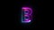 Neon letter B with alpha channel, neon alphabet for banner