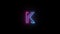 Neon letter K with alpha channel, neon alphabet