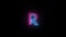 Neon letter R with alpha channel, neon alphabet