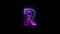 Neon letter R with alpha channel, neon alphabet for banner