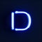 Neon light alphabet character D font