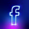 NEON light Facebook Store editorial social media icon vector illustration