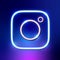 NEON light Instagram editorial social media icon vector illustration