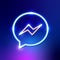 NEON light Messenger editorial social media icon vector illustration