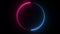Neon light moving colored circle round