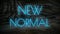Neon light new normal word animation