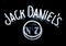 Neon light shaped into the Jack Daniel`s logo.