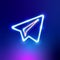 NEON light Telegram editorial social media icon vector illustration