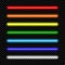 Neon light tube. Set of colorful neon lamp. Vector.