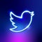 NEON light Twitter bird editorial social media icon vector illustration